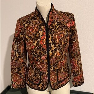 Requirements Paisley and Leopard Print Blazer
